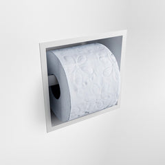 MONDIAZ EASY Toiletrolhouder CUBE 160 solid surface 16x8,6cm kleur Talc. Geschikt voor op en inbouw.