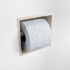 MONDIAZ EASY Toiletrolhouder CUBE 160 solid surface 16x8,6cm kleur Linen. Geschikt voor op en inbouw.