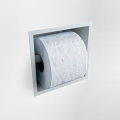 MONDIAZ EASY Toiletrolhouder CUBE 160 solid surface 16x8,6cm kleur Clay. Geschikt voor op en inbouw.