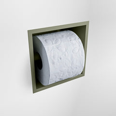MONDIAZ EASY Toiletrolhouder CUBE 160 solid surface 16x8,6cm kleur Army. Geschikt voor op en inbouw.