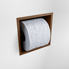 MONDIAZ EASY Toiletrolhouder CUBE 160 solid surface 16x8,6cm kleur Rust. Geschikt voor op en inbouw.