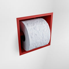 MONDIAZ EASY Toiletrolhouder CUBE 160 solid surface 16x8,6cm kleur Fire. Geschikt voor op en inbouw.