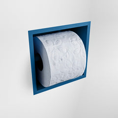 MONDIAZ EASY Toiletrolhouder CUBE 160 solid surface 16x8,6cm kleur Jeans. Geschikt voor op en inbouw.
