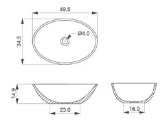 Arcqua Prince opbouw waskom ovaal 49x34 - Mat terracotta