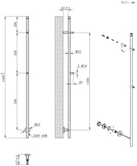 Wiesbaden Callista elektrische handdoekverwarmer - 60 Watt - 150cm