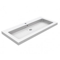 Kera wastafel enkel met 1 kraangat 100x46x5 cm keramiek glans wit