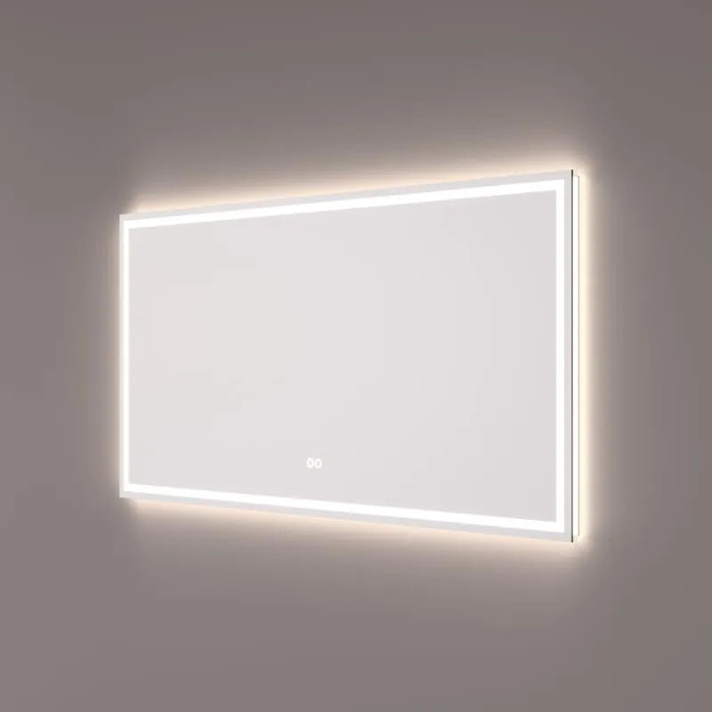 Hipp Design LED-spiegel met verlichting, touchdimmer en spiegelverwarming boven een wastafel