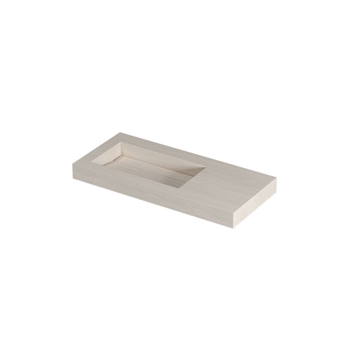 Ink Pitch meubelwastafel 100x45cm keramische slab - links - zonder kraangat - travertin mat