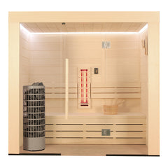 AWT Sauna E1203C-IR populier 142x103 6.8kW Cilindro