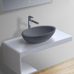 StoneArt Wastafel LC153 - grijs mat - 60x35 cm