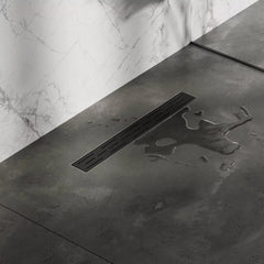 BRAUER Douchegoot met standaard rooster en flens 7 x 60 zwart