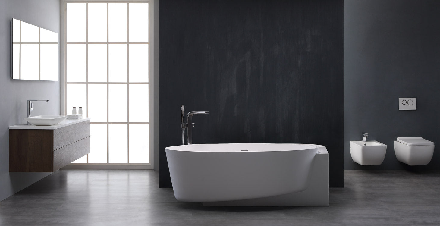 StoneArt Vrijstaand Badkuip BS-550 - wit glanzend - 170x93