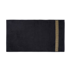 Luxe Handdoeken Set van 2 – 100% Katoen - 50x100 cm - Zwart - Goud Geborduurd - Premium Badtextiel met OEKO-TEX Certificering