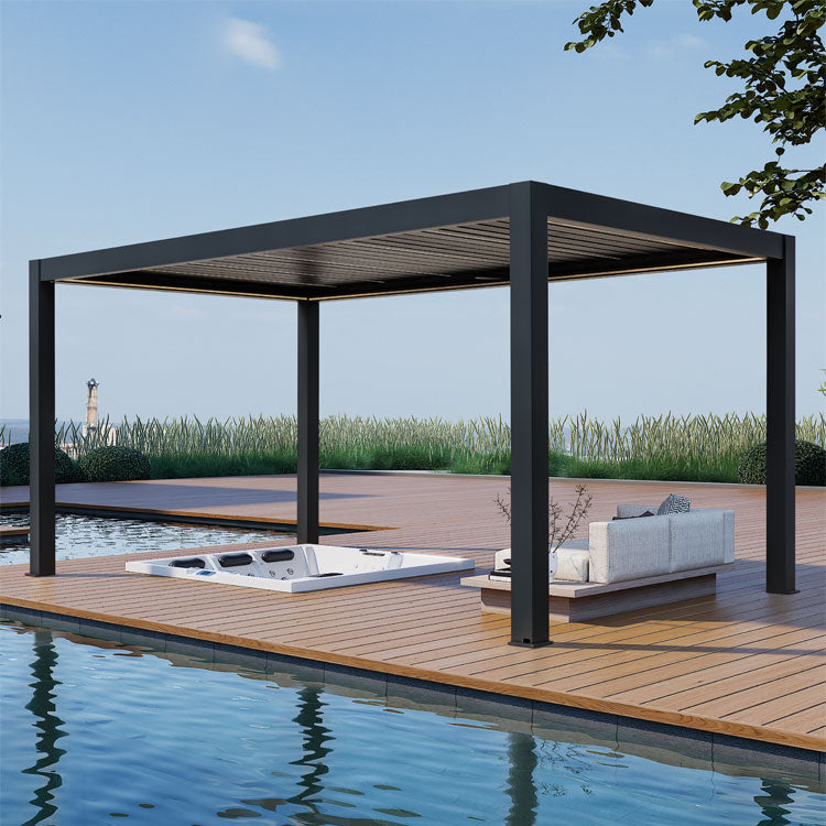 AWT Pergola extreem - wit/antraciet - elektrisch