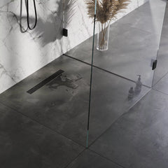 BRAUER Douchegoot met standaard rooster en flens 7 x 60 zwart