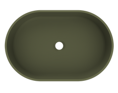 Arcqua Case waskom - 55x36cm - Ovaal - Cast marble Mat groen