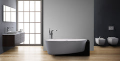 StoneArt Vrijstaand Badkuip BS-550 - zwart-wit mat - 170x93