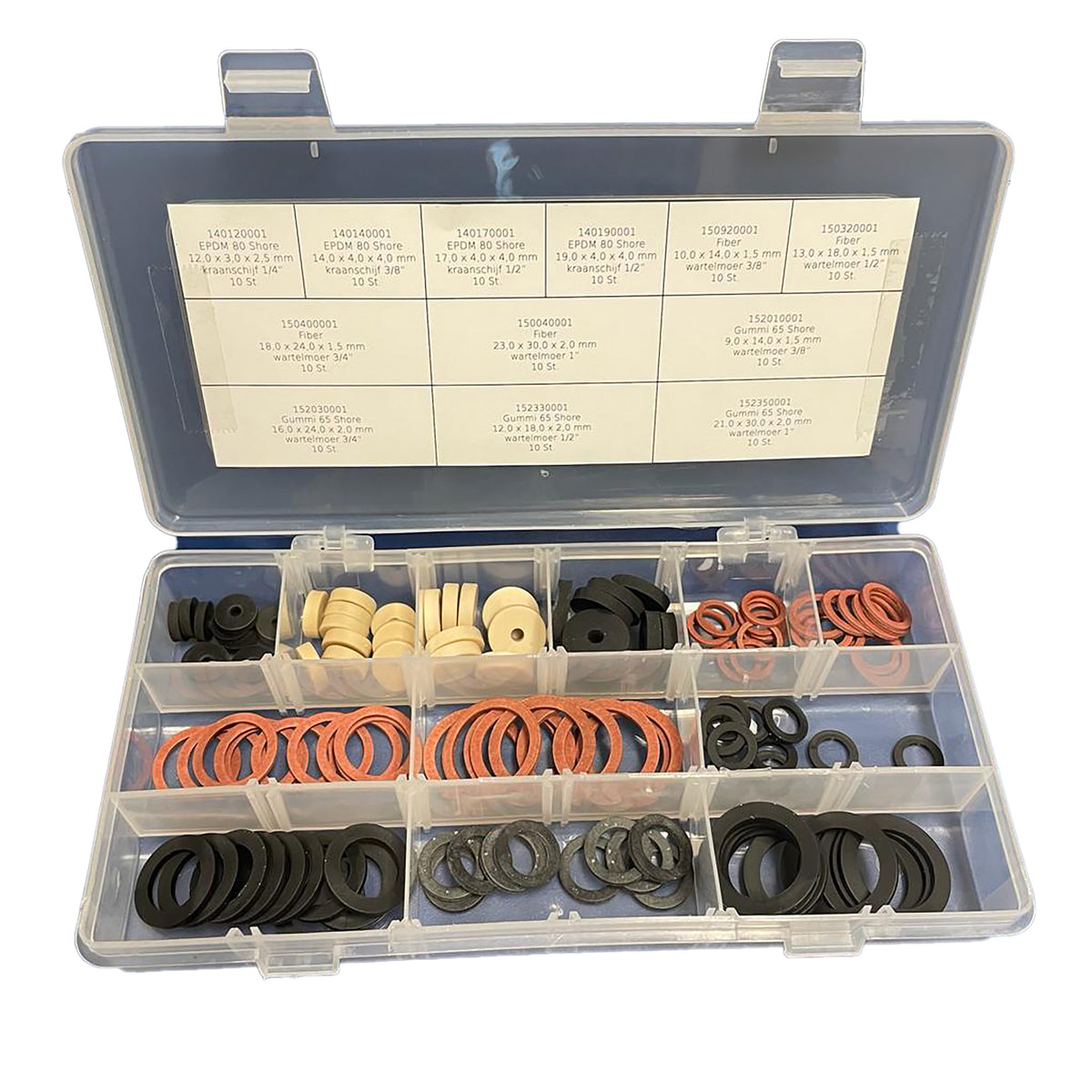 Assorted fiber and rubber washers - 120 pieces