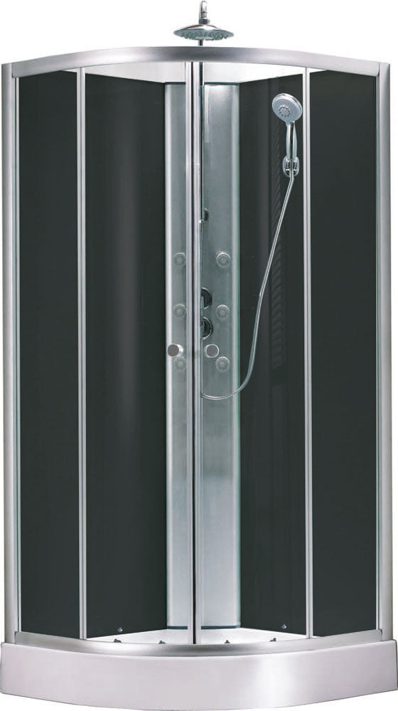 Jupiter complete shower cabin 90x90x225 matt aluminum 5mm glass