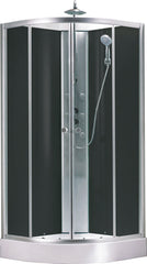 Jupiter complete shower cabin 90x90x225 matt aluminum 5mm glass
