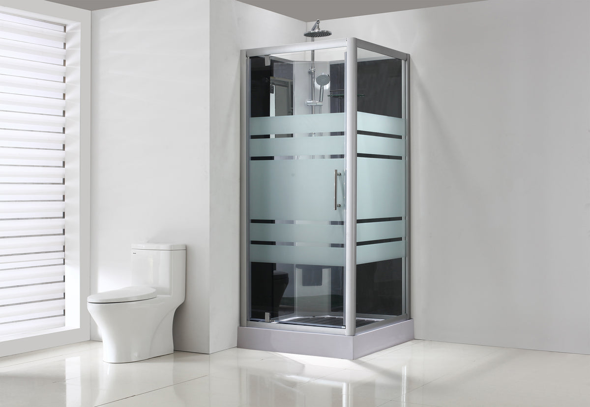 Thermo complete shower cabin 80x80x218 alu 5mm glass