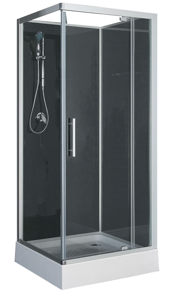 Domino complete shower cabin 80x80x210 matt aluminium 5mm glass