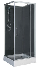 Domino complete shower cabin 80x80x210 matt aluminium 5mm glass