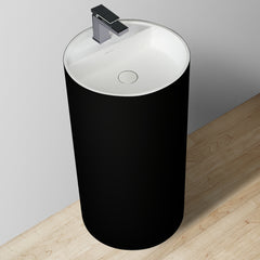 StoneArt Vrijstaand Wastafel LZ513  zwart-wit 45x45cm mat