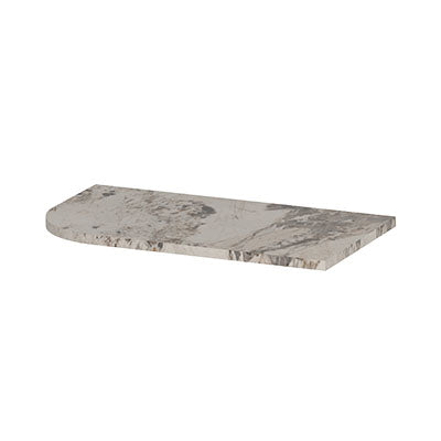 Ink Concept R fontein topblad afgerond 40x22cm keramische slab - links - Island Glossy