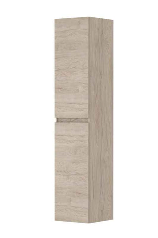 Ink Hoge kast Hoge kast universeel 2 deuren greeploos houten keerlijst en 4 glazen planchettes - Ivoor eiken - 350x370x169cm - 1257402