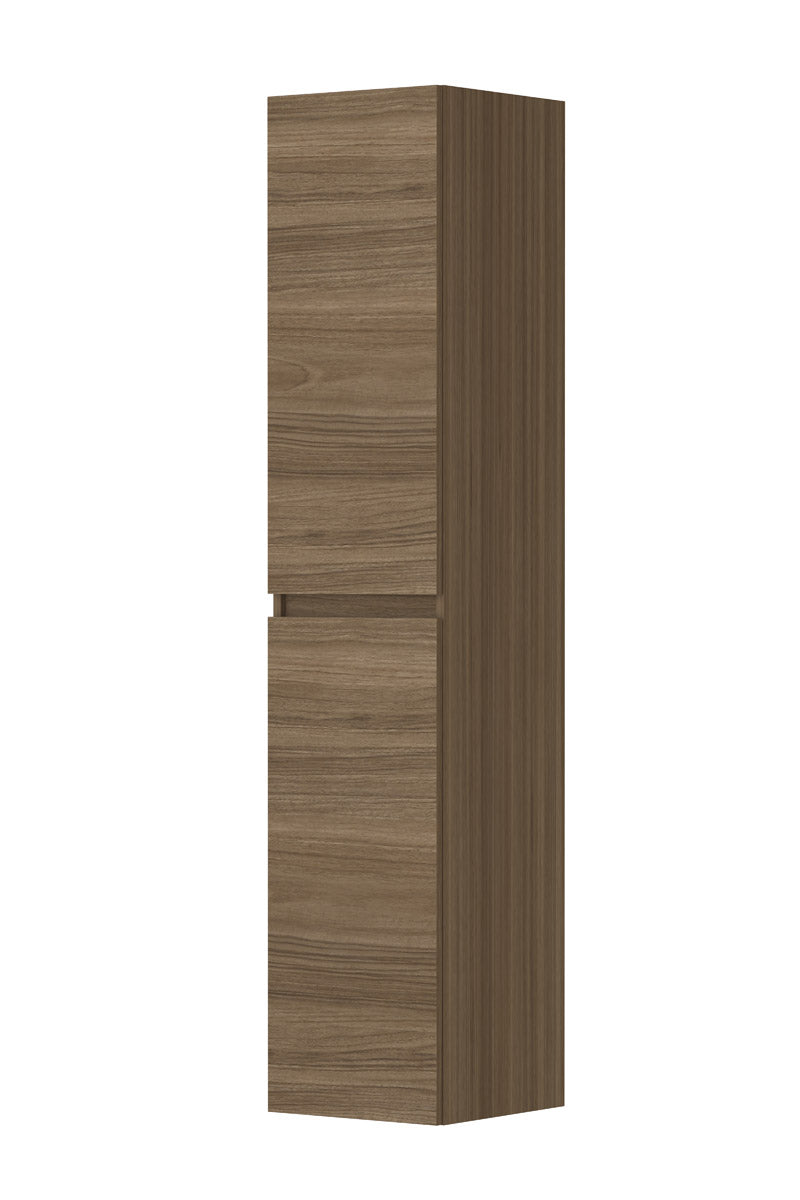 Ink Hoge kast universeel 2 deuren greeploos houten keerlijst en 4 glazen planchettes - Zuiver eiken - 35x37x169cm - 1257404