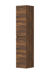 Ink Hoge kast universeel 2 deuren greeploos houten keerlijst en 4 glazen planchettes - Noten - 35x37x169cm - 1257407