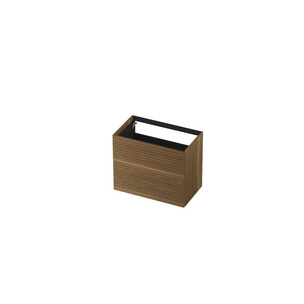 Ink base cabinet - push to open - 2 drawers - horizontal milling - Solid oak Aqua - 120x45cm - 1259230