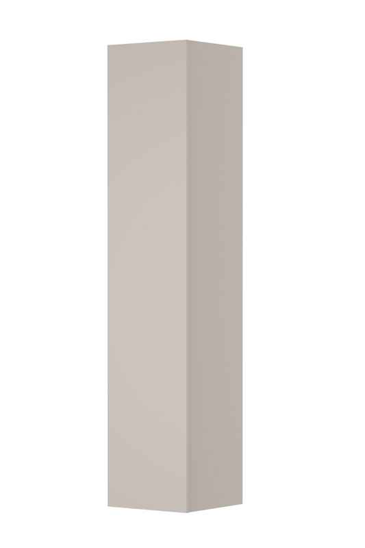 hoge kast 1 deur greeploos echt hout - Mat kasjmier grijs - 36x37x169cm - 1259508