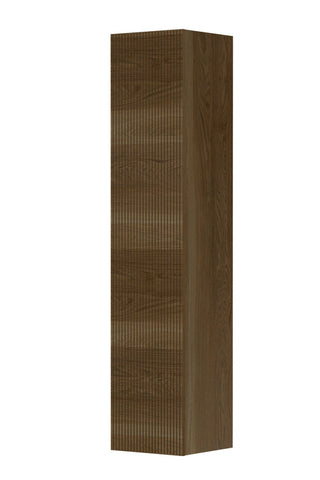 Ink Hoge kast Hoge kast 1 deur greeploos verticaal gefreesd massief eiken - Massief eiken ash grey - 36x37x169cm - 1259575