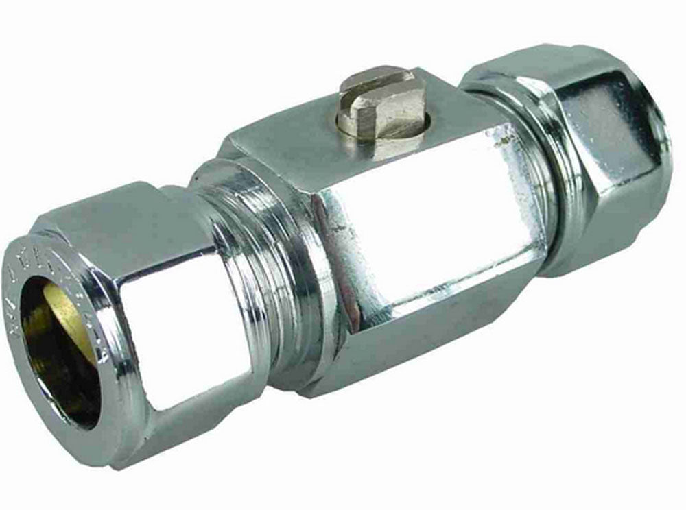 chrome mini ball valve compression straight 12x10