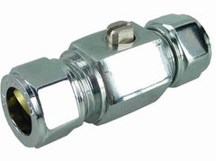 chrome mini ball valve compression straight 15x15