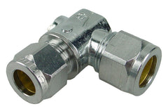 Chrome mini ball valve compression angled 15x10