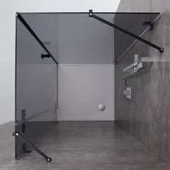 AWT Duschabtrennung LAS1000-B schwarz 100x100 rechts