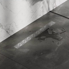 BRAUER Douchegoot met standaard rooster en flens 7 x 80 RVS geborsteld