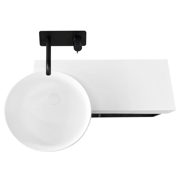 StoneArt wastafel LQ650 -mat wit - 80x49