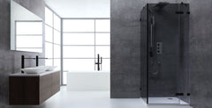 AWT Duschabtrennung LAS1000-B schwarz 100x100 rechts