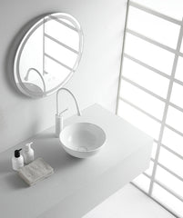 Luna waskom rond 32,5 x 14 cm keramiek glans wit