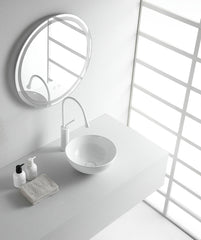Luna waskom rond 32,5 x 14 cm keramiek glans wit