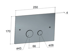Hotbath Cobber BAR320 - bedieningsplaat - 2-knops