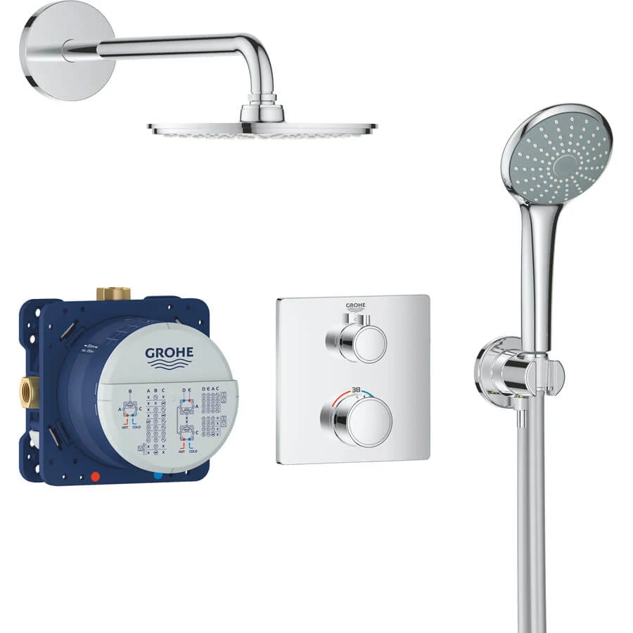 GROHE Grohtherm inbouw comfortset 21cm douchekop - Chroom