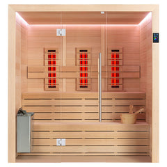 AWT Sauna E1614A-IR Hemlock 200x160 9kW TheWall