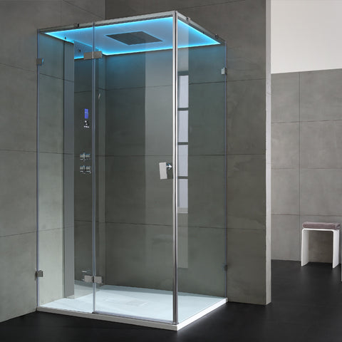 AWT Dampfdusche LD107F15 silber 120x90 links