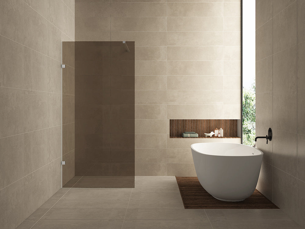Less walk-in shower 800 x 2000 x 8 mm nano vintage bronze glass/chrome