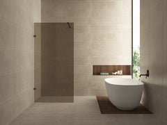 Less walk-in shower 800 x 2000 x 8 mm nano vintage bronze glass/matte black
